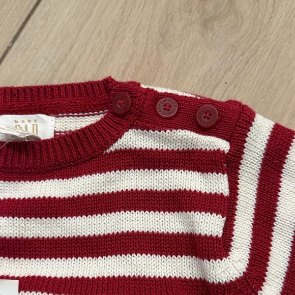 Bay Gap Red and White Striped Baby Sweater - Picture 4 of 5